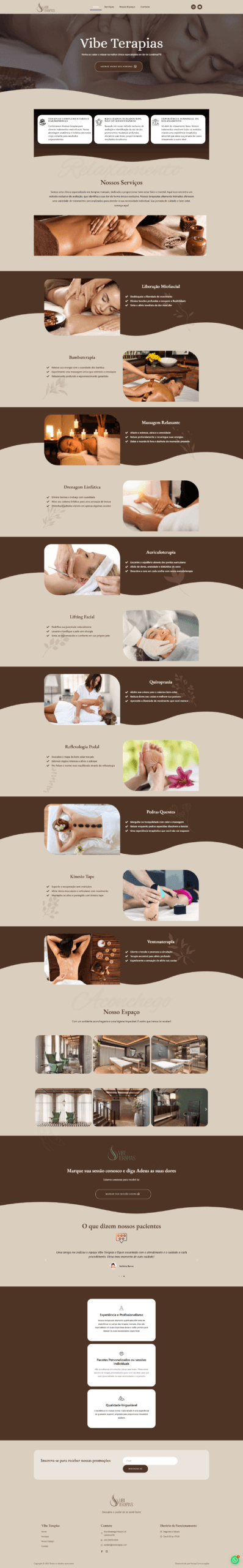 Landing page para salão de beleza