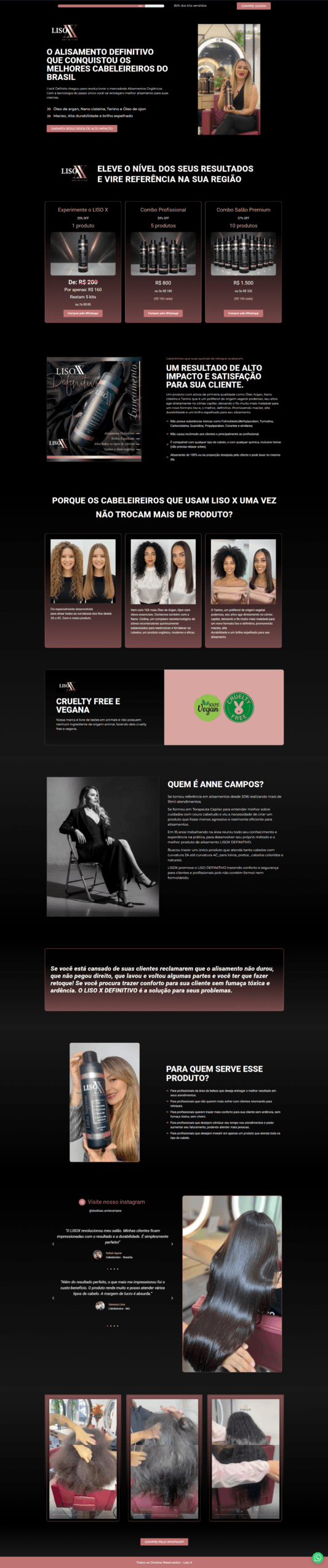 Landing page para salão de beleza